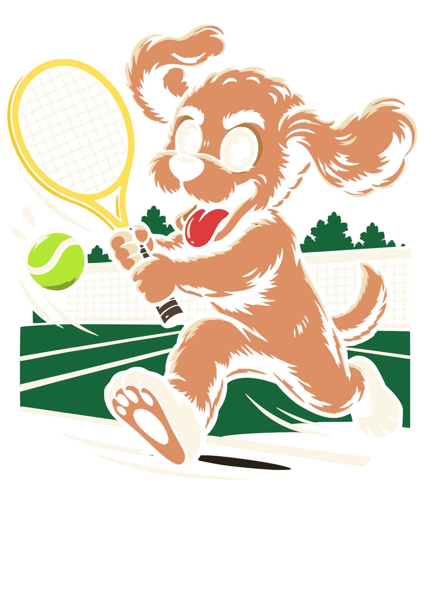 Tennis Dog original apparel illustration
