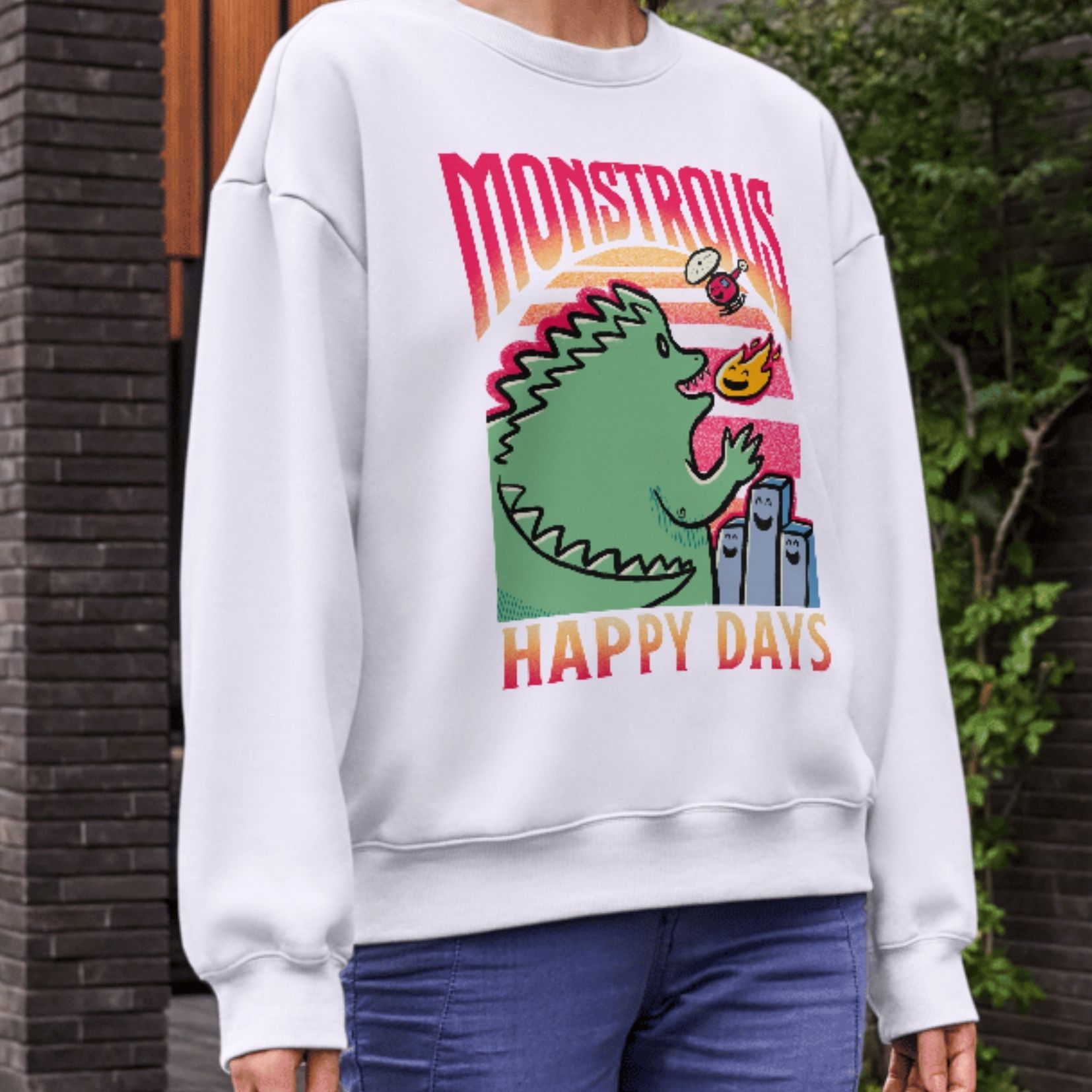 Monstrous Happy Days hoodie mockup