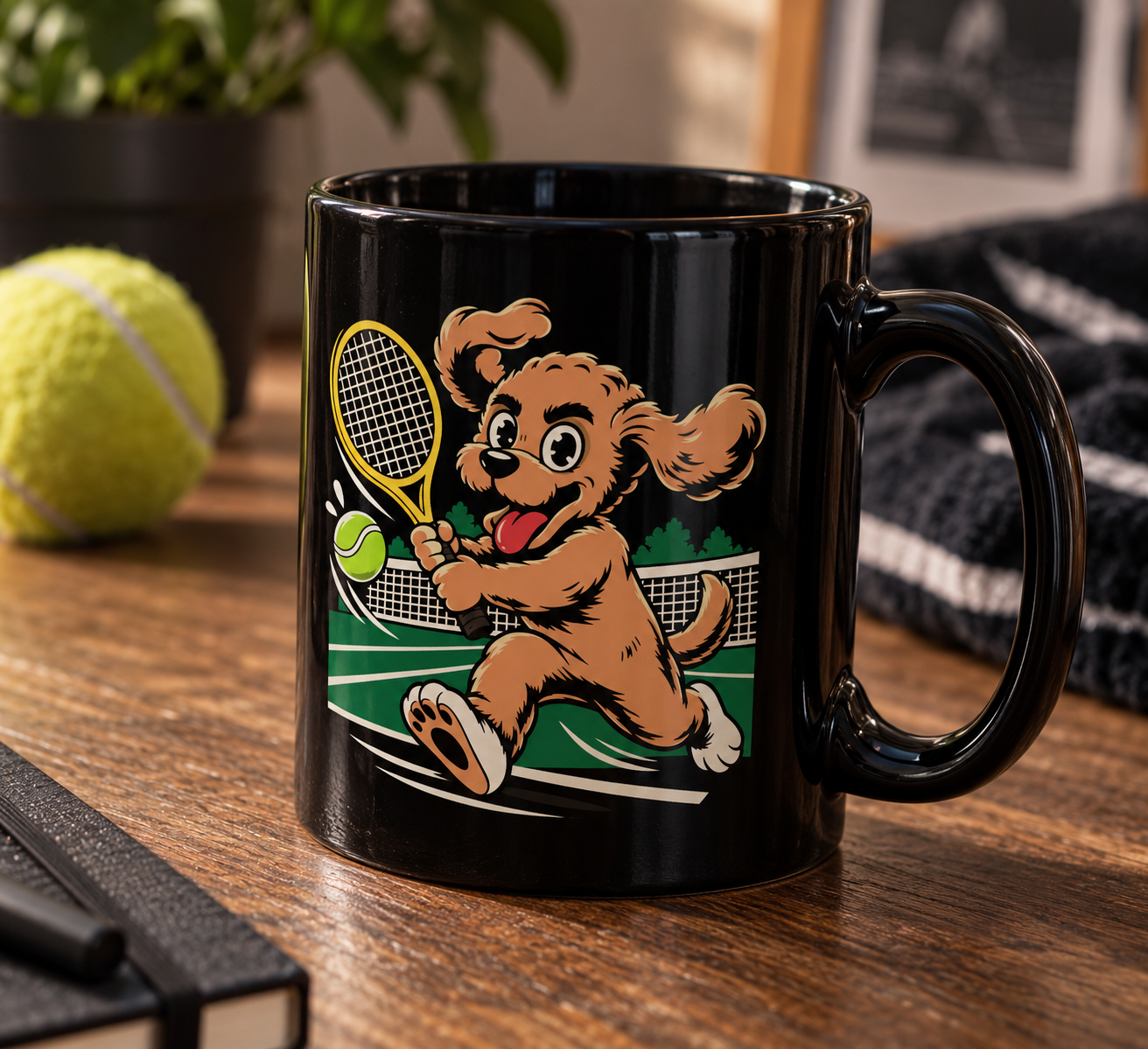 Tennis Dog mug mockup